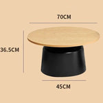 table basse moderne minimaliste bois rond marocain artificial board centralisée