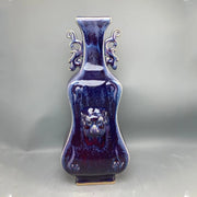 vase porcelaine violon forme dragons motifs sculptés bleu violet rouge contemporain asiatique