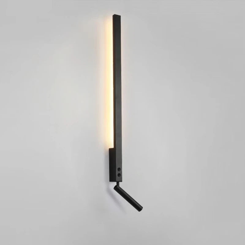 lampe murale moderne minimaliste fixée mur alimentée courant alternatif lumière jaune noir chambre coucher
