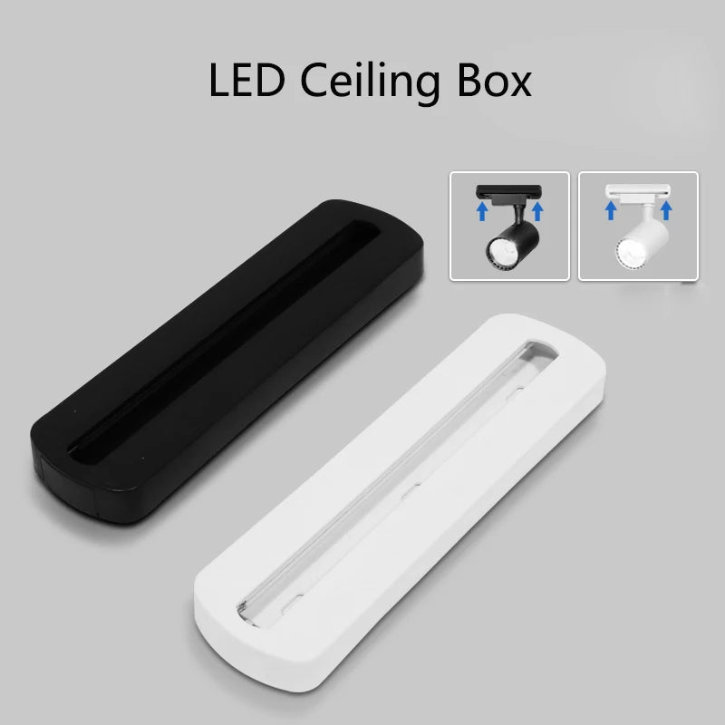 rails lumière led moderne noirs 1m 05m connecteurs droit boîte