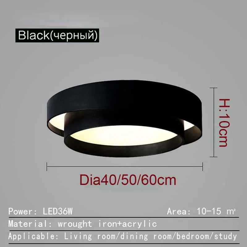 plafonnier led moderne minimaliste blanc gris rond lisse intérieur salon chambre