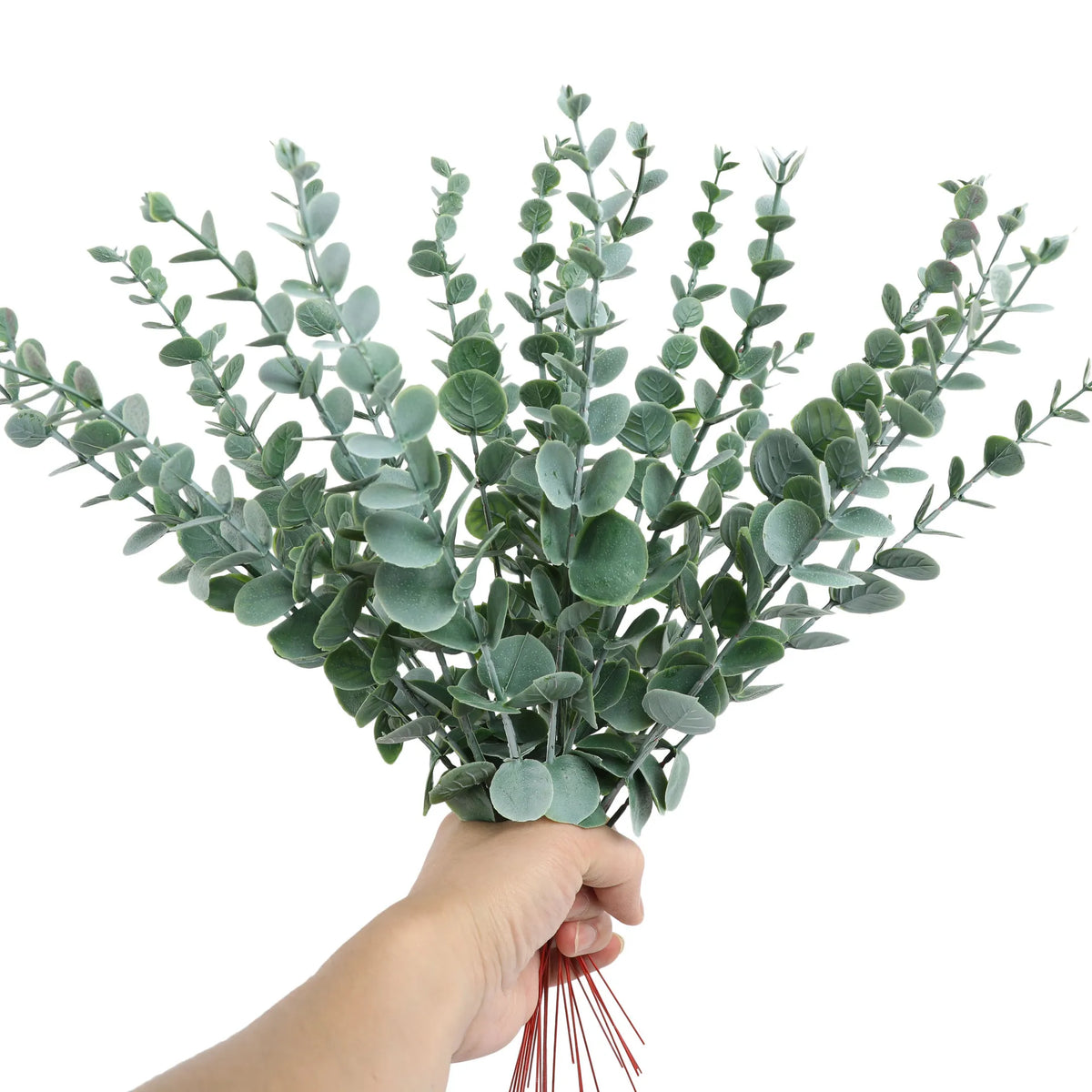 branche artificielle eucalyptus feuilles rondes vertes dorées décoration mariage centre table intérieur extérieur