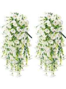 guirlande fleurs artificielles violettes roses jaunes oranges rouges feuilles vertes modernes decoration intérieure mariage
