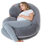 coussin maternité forme mousse mémoire forme gris velours doux support ventre confortable