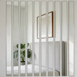 miroirs adhésifs rayures blanches modernes stickers muraux autocollants 10 pièces 30cm 2cm