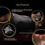 tapis d'équitation gel noir antiusure rehausseur arrière ergonomique absorbant chocs petits trous round surface