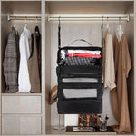 organisateur rangement bleu marine noir maille pratique crochets suspendu armoire vêtements multifonctionnel tissé opaquet