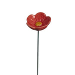 feuille d'abeille céramique rouge rose jaune vert fleurs stylisées décoration extérieure tringle support jardin