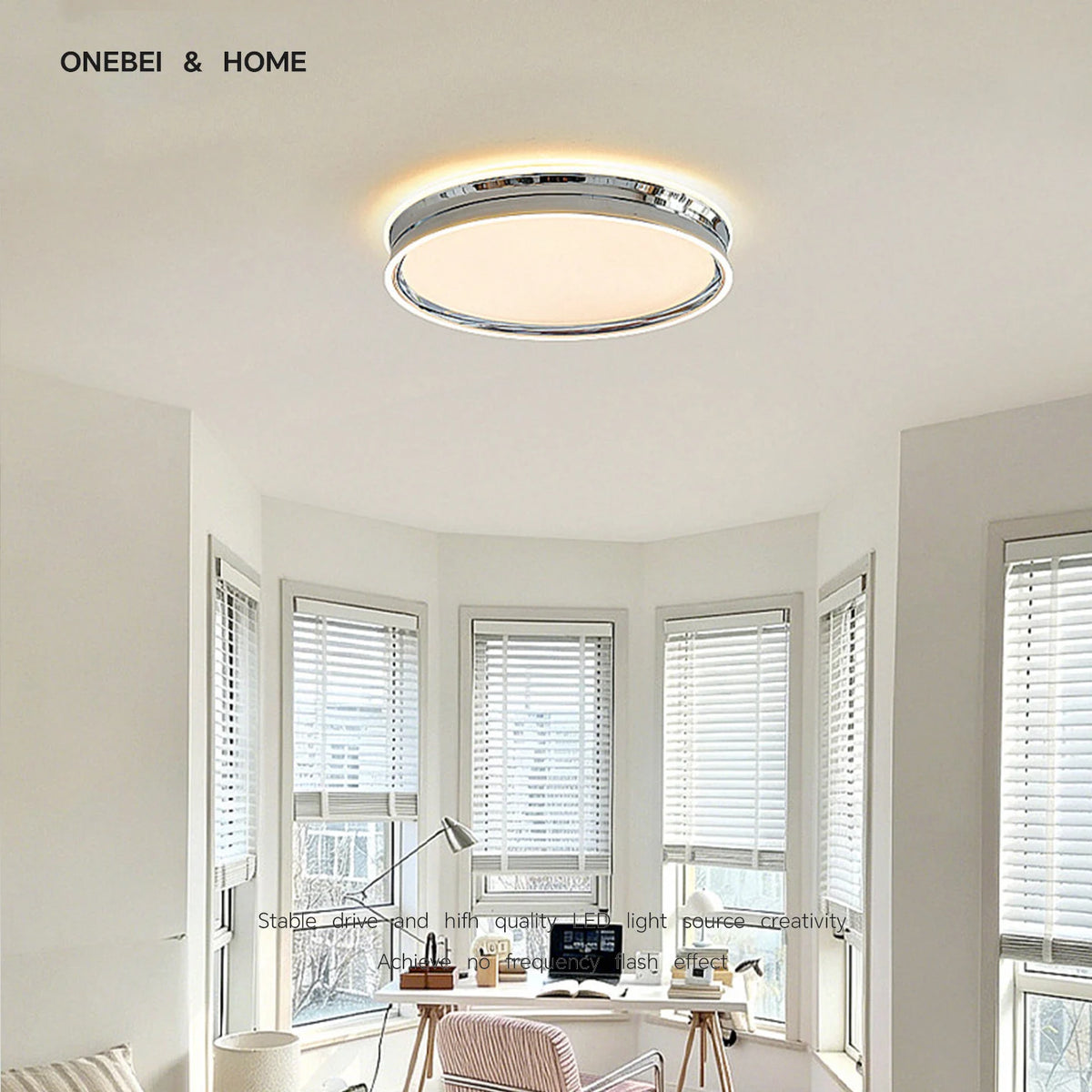 lampe led moderne blanche dorée plafonnier aluminium fermeture métallique acrylique