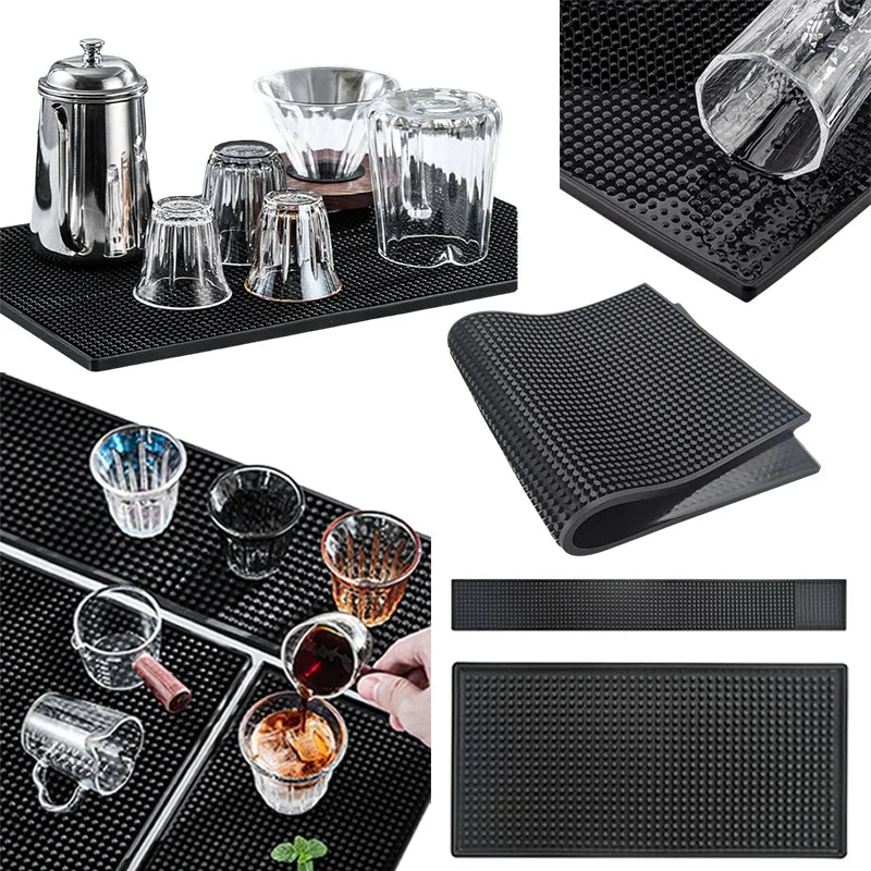 tapis barre silicone néoprène moderne perforé noir durable résistant chaleur comptoir maison