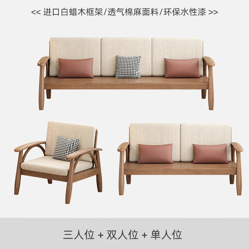 canapé places scandinave beige clair fauteuil pied poule moderne tapis géométrique terracotta blanc