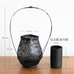 panier rotin tressé main vase bambou décoration fleurs rustique artisanal maison