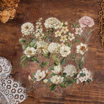 assiettes vintage fleurs feuilles beige blanc rose vert adhésif opaques collection deco maison echangement