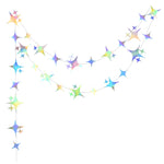 guirlande décorative multicolore stars lunes cercles effet holographique iridescent enfantin cosmique festif