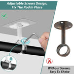 rideau moderne clips transparents anneaux suspension noir polyester tringle auto collante sans perçage