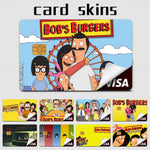 sticker adhésif carte crédit dessin animé bob's burgers the movie waterproof réutilisable bleu jaune