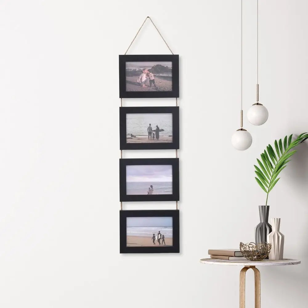 Cadres mural vintage multi compartiments corde texture grunge blanc noir roseclair bleumarin
