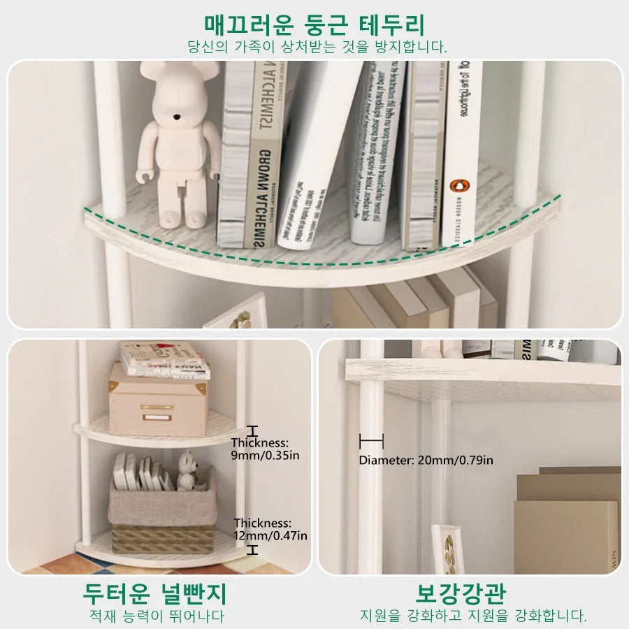 étagère d'angle murale bois moderne brun foncé rangement livres décorations plantes chambre salon minimaliste