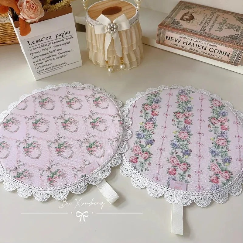 coasters fleur rose géométriques dentelés vintage blanc opalets résistants chaleur