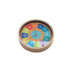 horloge murale silencieuse apprentissage dessin animé colorée enfants sections colorées motifs