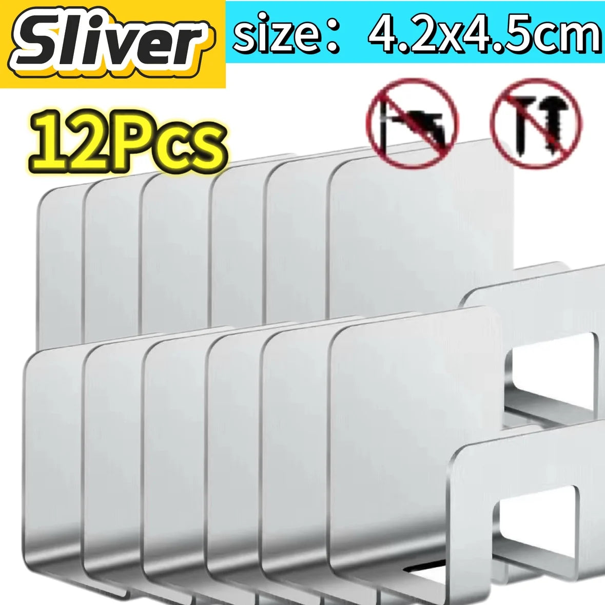 support rangement universel moderne adhésif argenté noir couteaux grattoir ciseaux brosse planche découpe couvercle