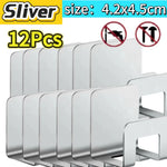 support rangement universel moderne adhésif argenté noir couteaux grattoir ciseaux brosse planche découpe couvercle