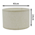 abat jour tissu lin beige clair classique suspension contemporain maison salonhôtel 40x24cm