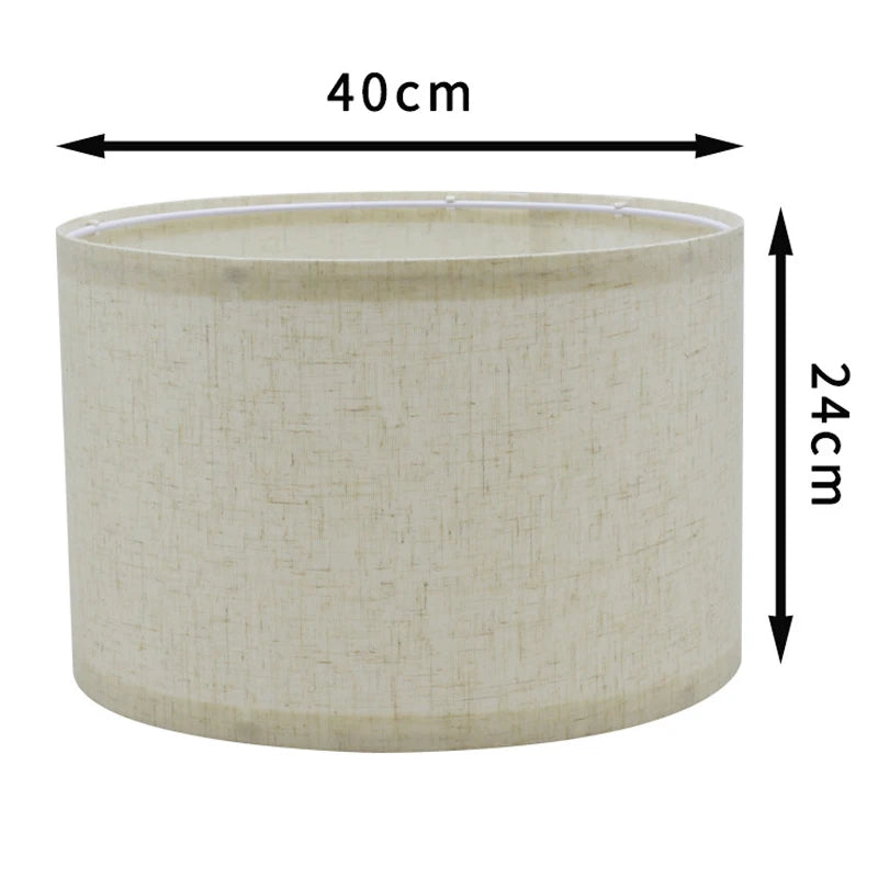 abat jour tissu lin beige clair classique suspension contemporain maison salonhôtel 40x24cm