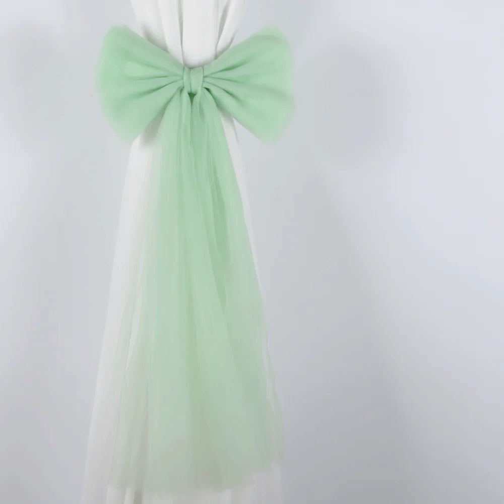 attaches rideau tulle texturé rubans décoratifs girly festif blanc violet orange bleu marine rose