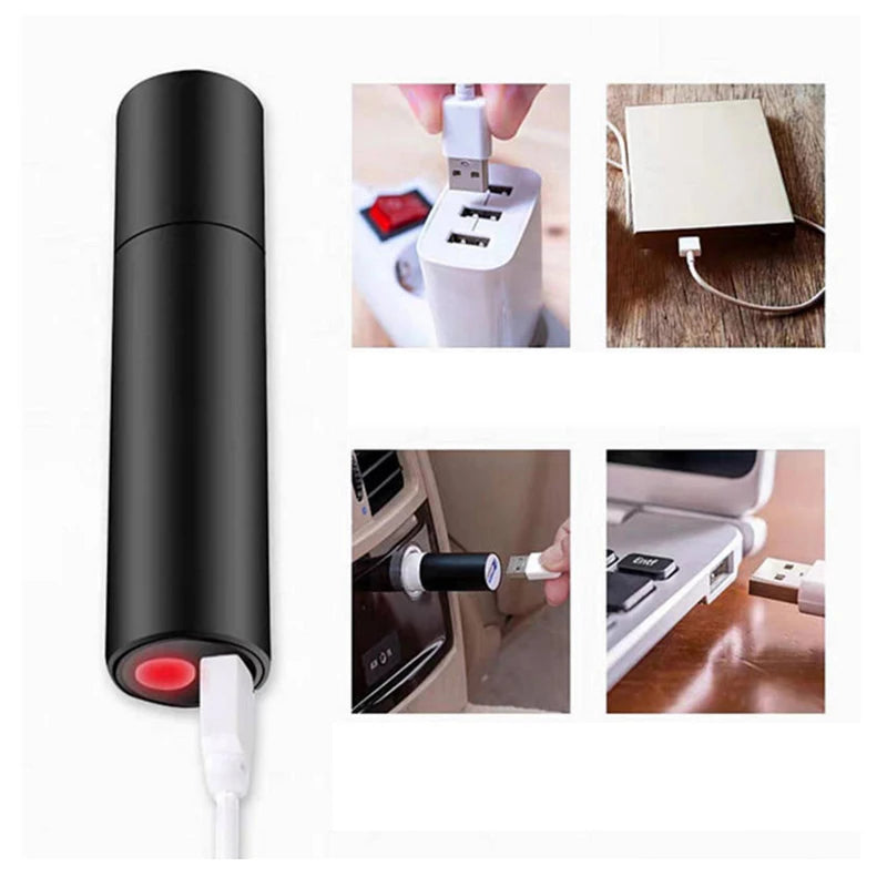 lampe poche led rechargeable noire mini zoom modes usb étanche
