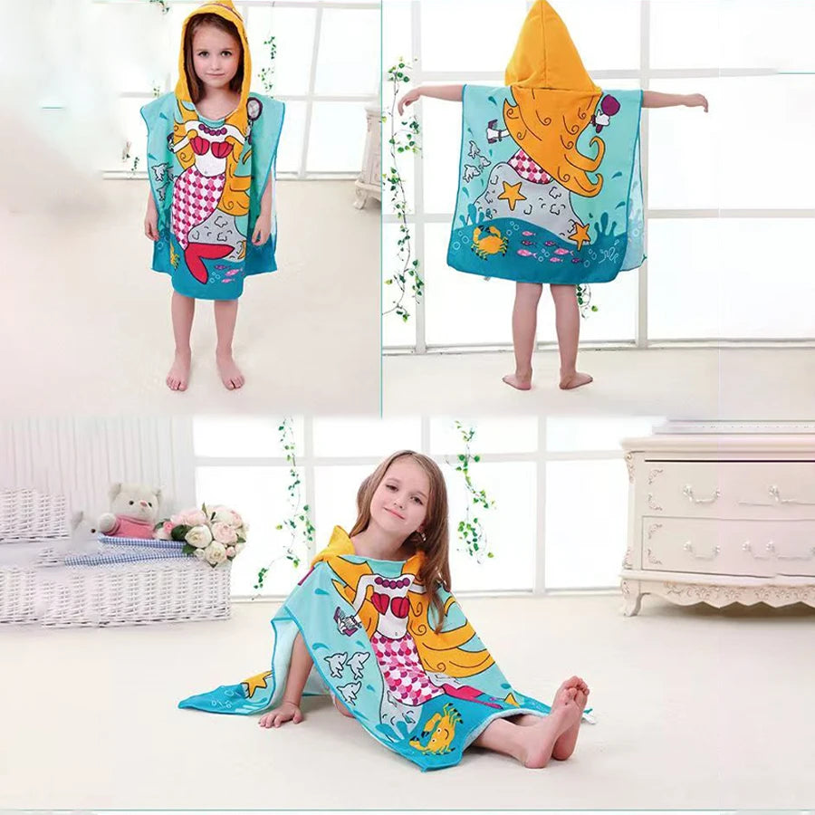 serviette plage enfant dessin animé halloween crocodile sirène astronaute rapide absorption lavable machine vert