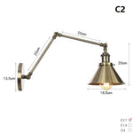 lampe murale articulée or industrielle vintage chambre cuisine salle manger