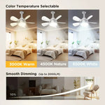 ventilateur lumière blanc moderne télécommande interrupteur bouton led e27 trois vitesses