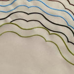 serviettes table moderne rayures ondulées blanc vert bleu noir respectueux environnement individuelles table
