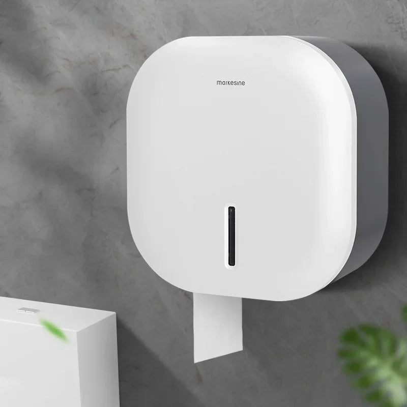 distributeur papier toilette moderne blanc gris vis fixe minimaliste chambre bain commercial