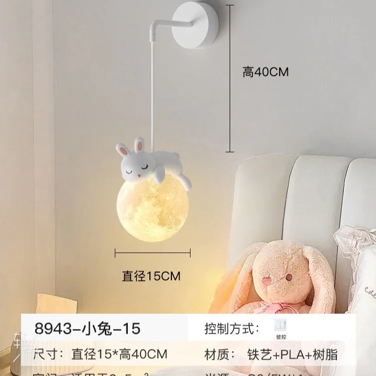 lampe suspendue moderne blanche oiseau lune enfantine texture réfléchissante cordon blanc chambre enfants