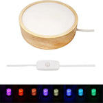 bases lampe led bois moderne plateau lumineux interrupteur câble usb décoration chambre noel