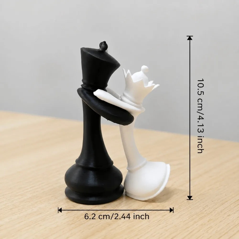 statues échecs moderne figurines roi reine noires blanches décoration intérieure minimaliste maison erotique