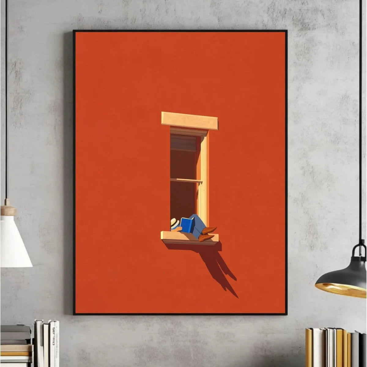 tableau abstrait moderne orange sans cadre décoration murale salon chambre coucher impression toile