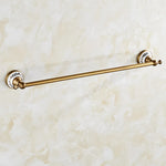 accessoires salle bain or motif floral classique porte serviettes brosse toilette porte sèche cheveux