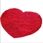 tapis rouge pelucheux coeur moderne résistant antidérapant sol bain chambre adultes