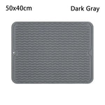 tapis table silicone rectangulaire moderne rayures ondulées gris noir protection cuisine support vaisselle