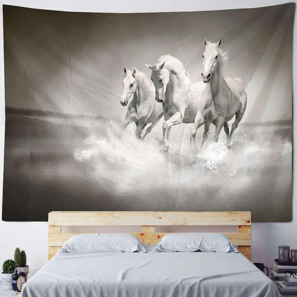 Tapisserie murale cheval 3D dans différentes couleurs disponibles
