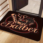 tapis moderne antidérapant salon entrée noir blanc rouge bleu motifs coiffure bienvenue