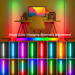 lampe sol rgb moderne multicolore télécommande application mobile pied triangle