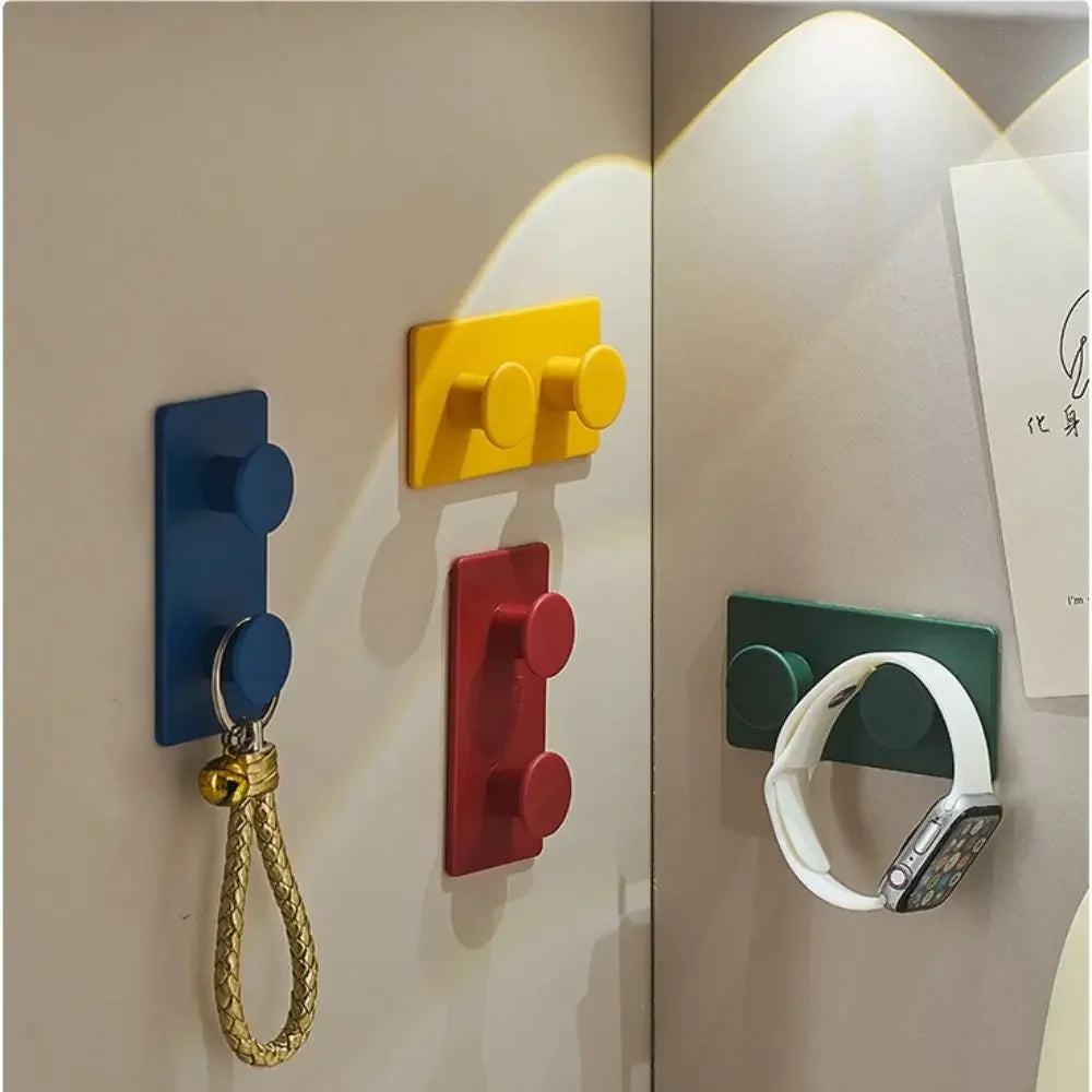 porte clés moderne adhésif pièces couleurs vives plat minimaliste porte objets mural