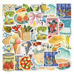 sticker illustration aliments fruits légumes fromages pizzas multicolore scrapbook téléphone portable