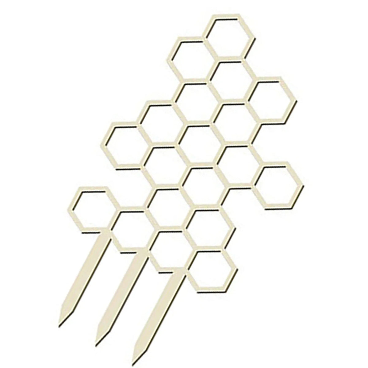 support plante grimpante nid d'abeille bois clair hexagonnel moderne minimaliste fixations piquets potextérieur