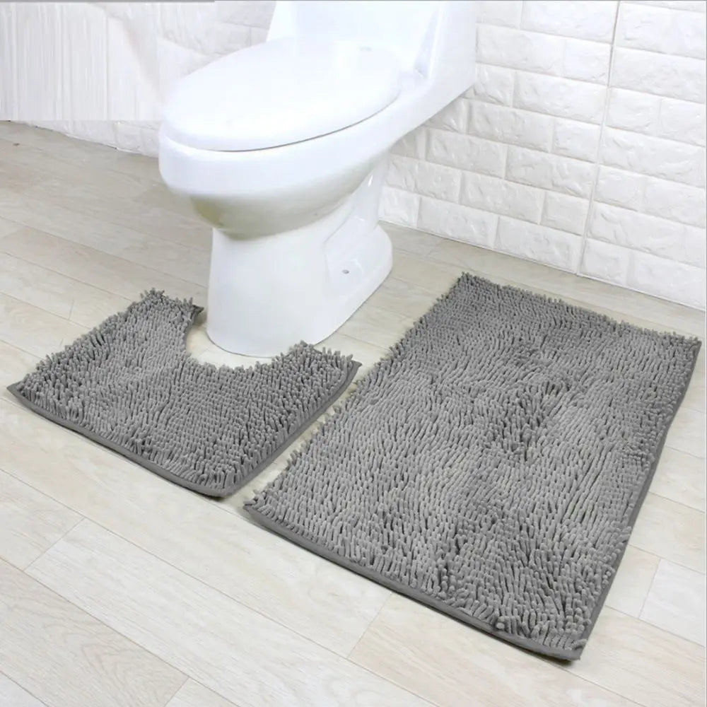 tapis bain moderne gris clair rouge bleu royal anti glisse salon salle bain chenille