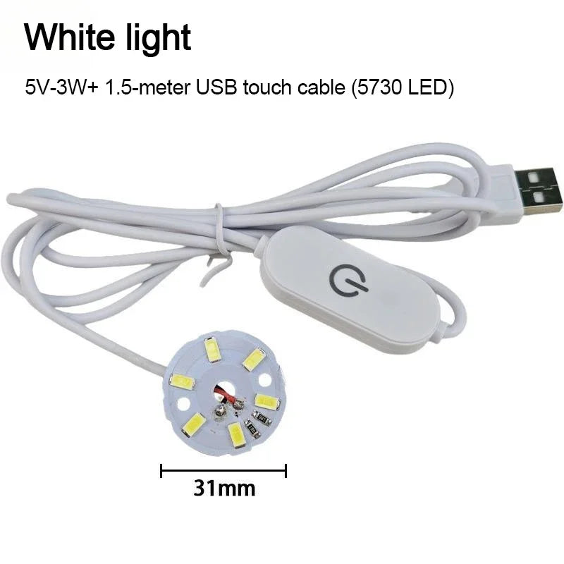 plaque led blanc couleurs 5w interrupteur tactile câble usb 1.5m moderne chambre coucher veilleuse